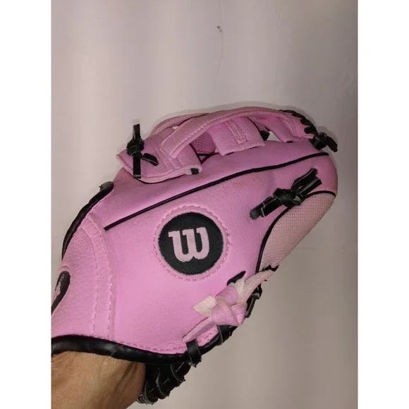Two WILSON Child's T-Ball/Baseball Gloves (10" / 10.5" RHT) | Pink - Picture 4 of 12